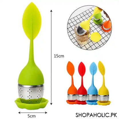 Silicone Leaf Tea Infuser with Drip Tray