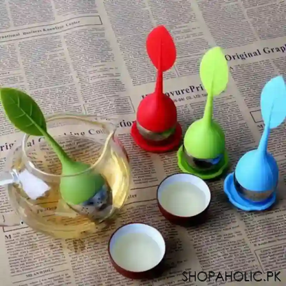 Silicone Leaf Tea Infuser with Drip Tray